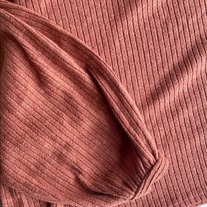Rose Colored Balloon Sleeve Sweater